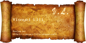 Visnyei Lili névjegykártya